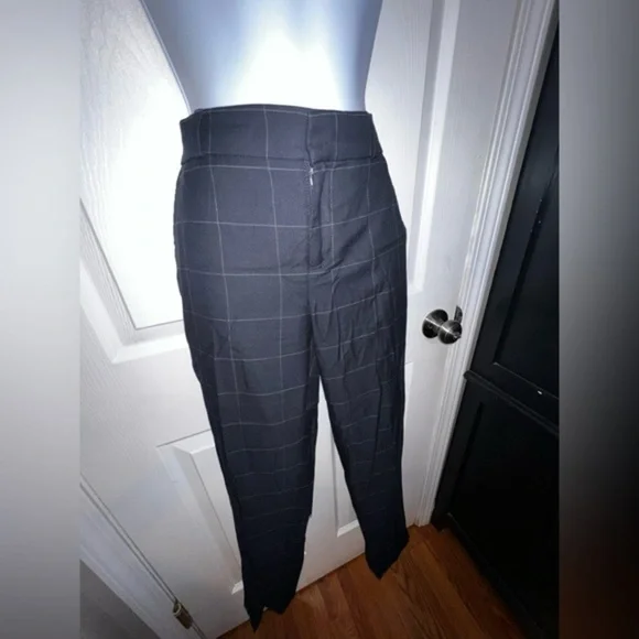 Banana Republic Women’s 2 Avery Blue Windowpane Plaid Crop Trouser Dress Pant XS - Picture 2 of 16